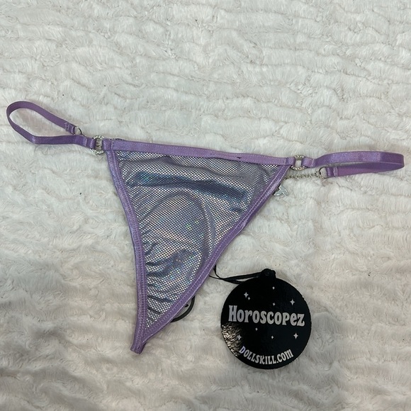 Dolls Kill horoscopes Zenned out metallic lilac Pisces charm thong medium new - Picture 5 of 6